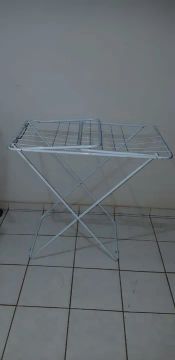 Varal de Roupa Dobrável Branco em Metal