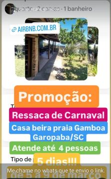 Garopaba, palhoça aluguel temporada