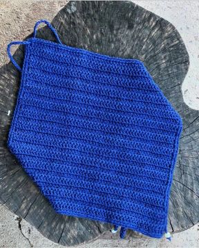 Top Crochê Azul