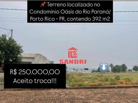 TERRENO Á VENDA LOCALIZADO NO COND.OASIS DO RIO PARANÁ