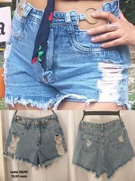 Desapegando de calças e bermudas Jeans feminina blusa e blase 