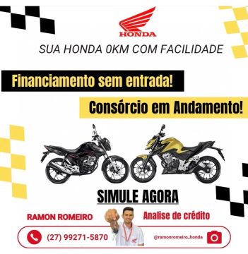 Garanta já sua moto Honda zero hoje mesmo!!