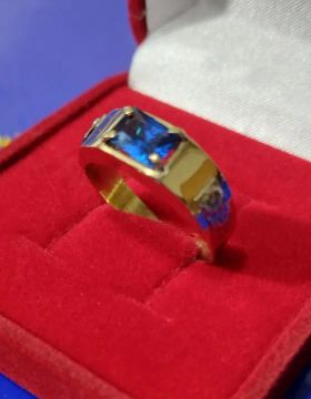 Anel Advogado Ouro 18 Kilates Peso 8 Gramas Topo 8 mm Pedra 7 x 4 mm