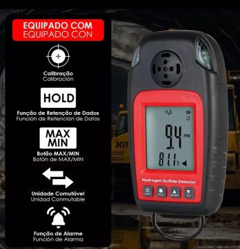 Detector de Sufeto de Hidrogênio H2S 0-100ppm