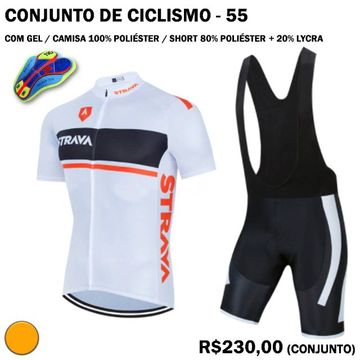Roupa de Ciclismo Strava Branca
