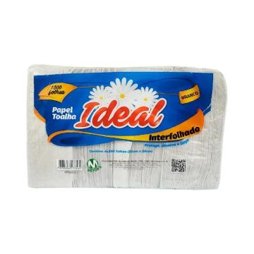 papel toalha neutro branco 1000 folhas ideal com nota fiscal