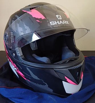 Capacete Shark S700- Preto/Rosa