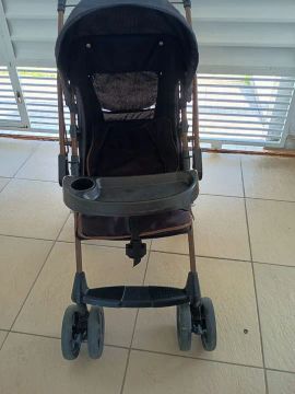Carrinho de bebê Reversível Galzerano Milano II Preto e cobre