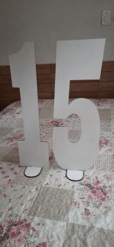 Número de chão Decorativo 15 - MDF Branco