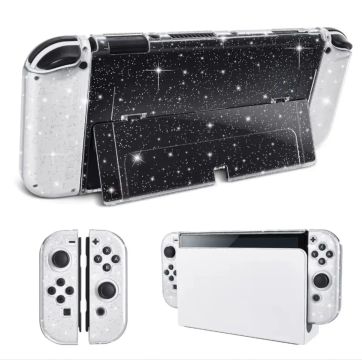 Case clear com glitter para switch oled