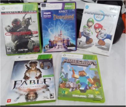 ombo de Jogos Xbox 360 + Wii - Minecraft, Crysis 3, Mario Kart Wii e mais!