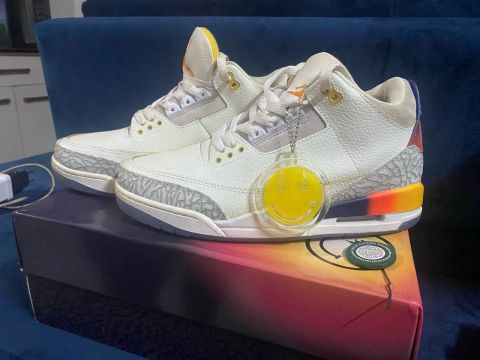 Tênis J Balvin x Air Jordan 3 SP Medellín Sunset - tamanho 42
