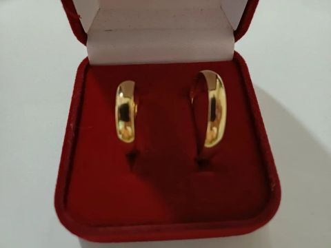 Par de Alianças banhadas em Ouro 18K