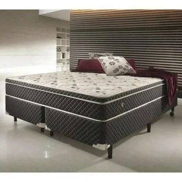 cama box bau bipartido e colchão espuma D45