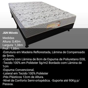 Cama Box Casal com Espuma D28 - Madeira Reflorestada