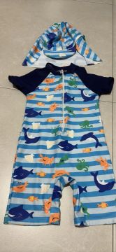 Conjunto de sunga e touca para menino - Azul