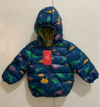 (NOVO! 12-18 Meses) Blusa Frio Casaco Puffer Infantil Dinossauros Impermeável