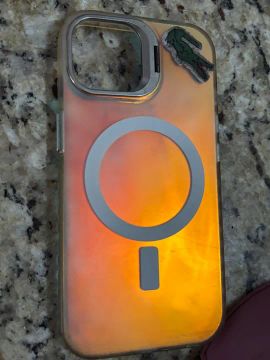 Capa/Case Holográfica Magsafe Com Suporte Para Apple iPhone 15