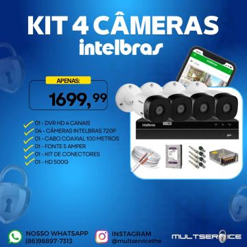 Kit 4 Câmeras Intelbras - Segurança Completa para sua Casa