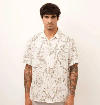 Camisa Estampa Folhagem