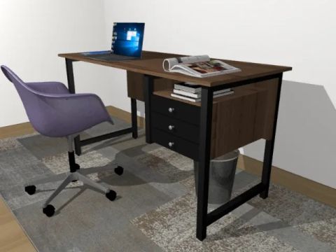 Mesa de Escritório Office Work Delluxe. L120cm x P45cm x A74cm