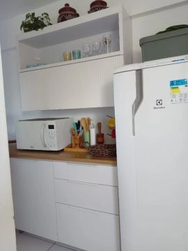Cozinha Completa 2 Módulos com Gavetas, Armário Aéreo, Nichos e Balcão Madeira Baronesa Br