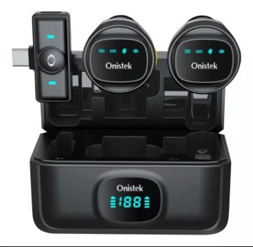 Microfone lapela Onistek com Case de Carregamento