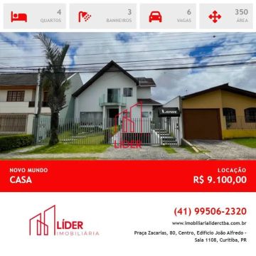 Casa/Sobrado para Locação Residencial e Comercial, 350m²- Novo Mundo!!