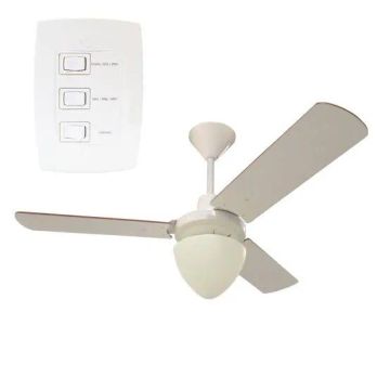 Ventilador de Teto Branco com Lâmpadas