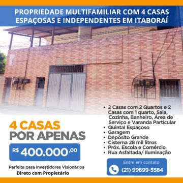 4 casas por R$ 400 MIL em Itaboraí / RJ