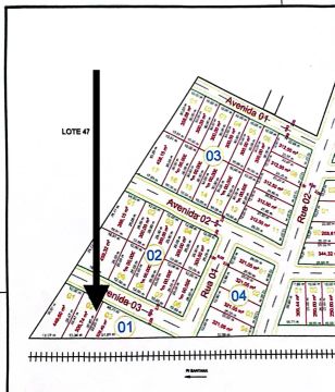 Quadra 01 com 03 lotes área 1.285,74