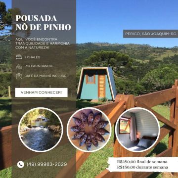Mini chalé Pousada Nó de Pinho na Serra Catarinense