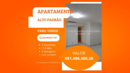 Apartamento 115 metros, 3 quartos, Ed. Capim Dourado