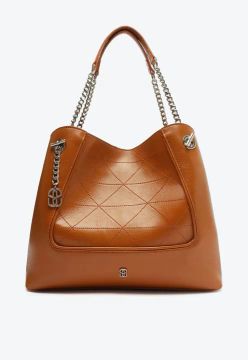 Bolsa Marrom Schutz Shoulder Ellen Couro Matelassê