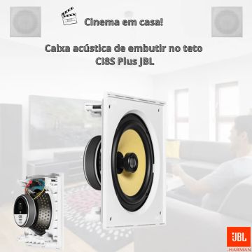 Caixa Acústica Embutida JBL CI8S Plus - Cinema em Casa!