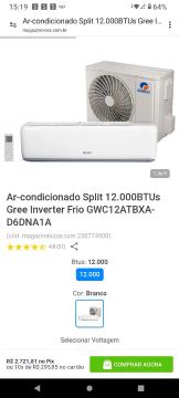Ar Condicionado Split Gree 12.000 BTUs Inverter Frio