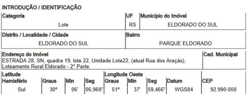Oportunidade Única em ELDORADO DO SUL - RS | Tipo: Terreno | Negociação: Venda Direta Onli