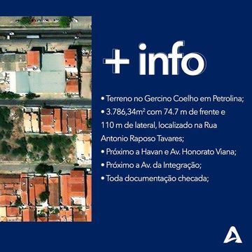 Terreno amplo à venda no bairro Gercino Coelho em Petrolina/PE