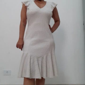 vestido midi de malha canelado tamanho 40 NAMINÉ