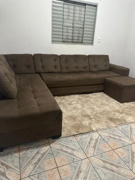 Sofá de Canto Marrom