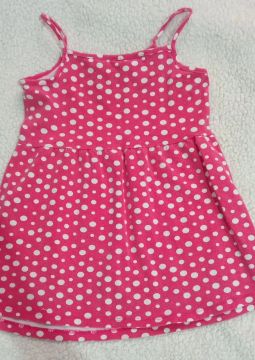 Vestido infantil poá rosa
