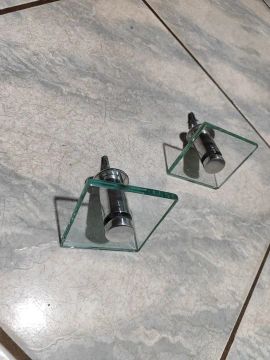 2 Porta toalhas de vidro novos com kit fixação 