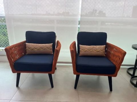 Poltronas tricot Náutico vila rattan