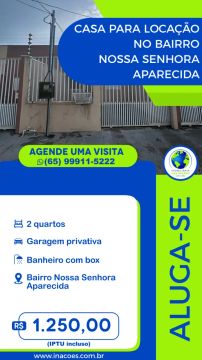 Casa para Locação no Bairro Nossa Senhora Aparecida