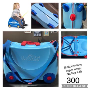 Mala de bordo infantil que vira carrinho