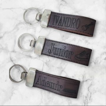 Chaveiro personalizado em couro - EXCLUSIVO