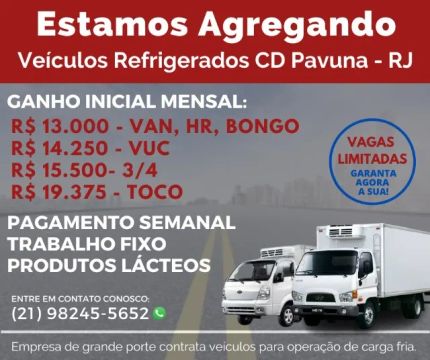 Agregamos Veículos Refrigerados - PAVUNA RJ