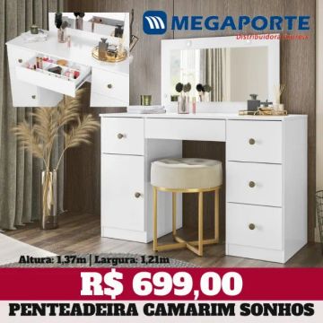 Penteadeira Camarim com LED 5 Gavetas (Novo) Entrega Grátis!