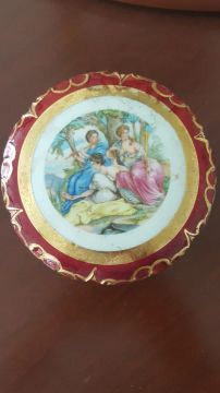 Porta jóia de porcelana antigo
