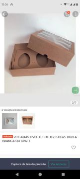 20 Caixas Ovo de Colher 150grs Dupla  Kraft